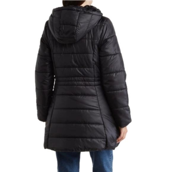 Spyder Women's Black Yara Faux Fur Lined Puffer Hooded Winter  Jacket Size Large - Picture 2 of 16